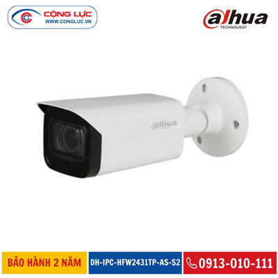 Camera IP Dahua 4MP DH-IPC-HFW2431TP-AS-S2 Hồng Ngoại 80 Mét